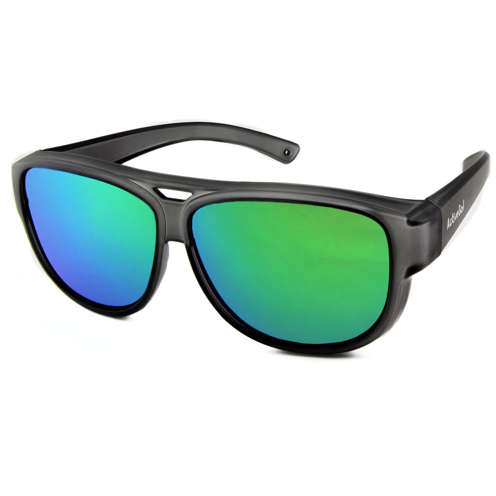 Aviator Design Fit-over Sonnenbrille grau verspiegelt mirror