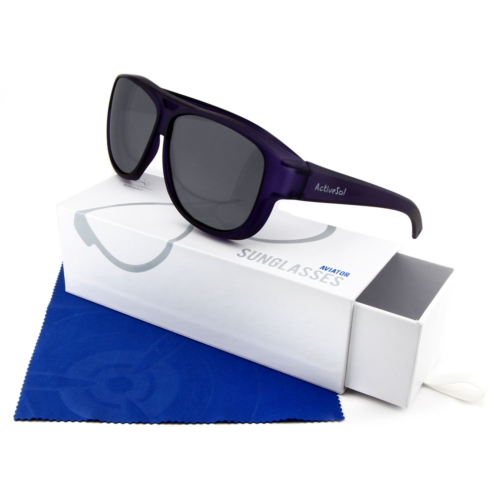 Aviator Überzieh-Sonnenbrille Box Etui Brillenputztuch Mikrofasertuch