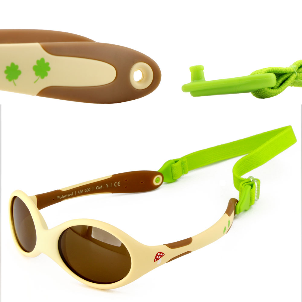 Pilz Kleeblatt Sonnenbrille, süß,  grün, Baby