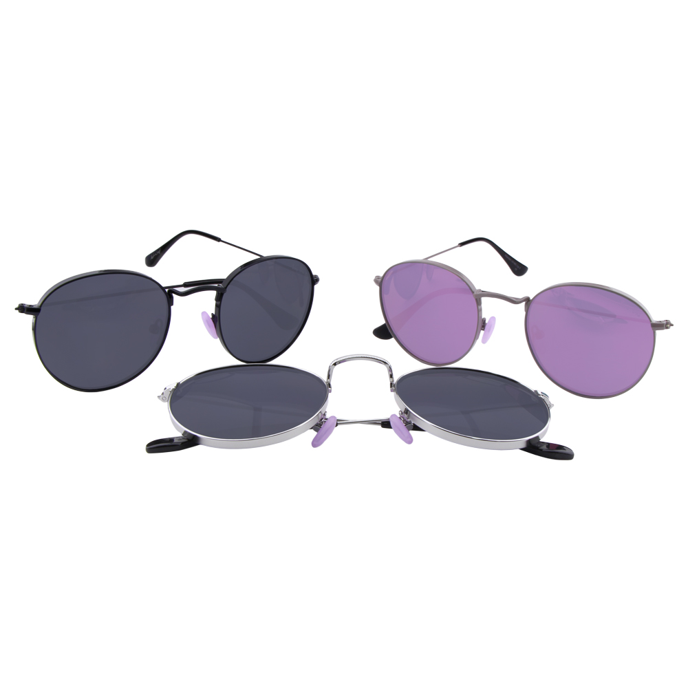 Sonnenbrille Damen Schwarz silber lila Design