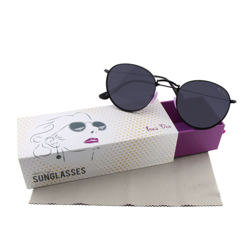 Bona Dea Sonnenbrille Damen Schwarz Pink Box