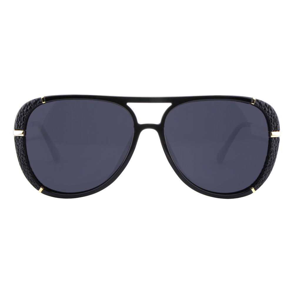 Aviator Design Fit-over Sonnenbrille grau verspiegelt mirror schwarz Frauen vorne