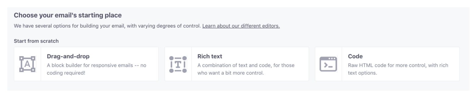 Choose your email's starting place