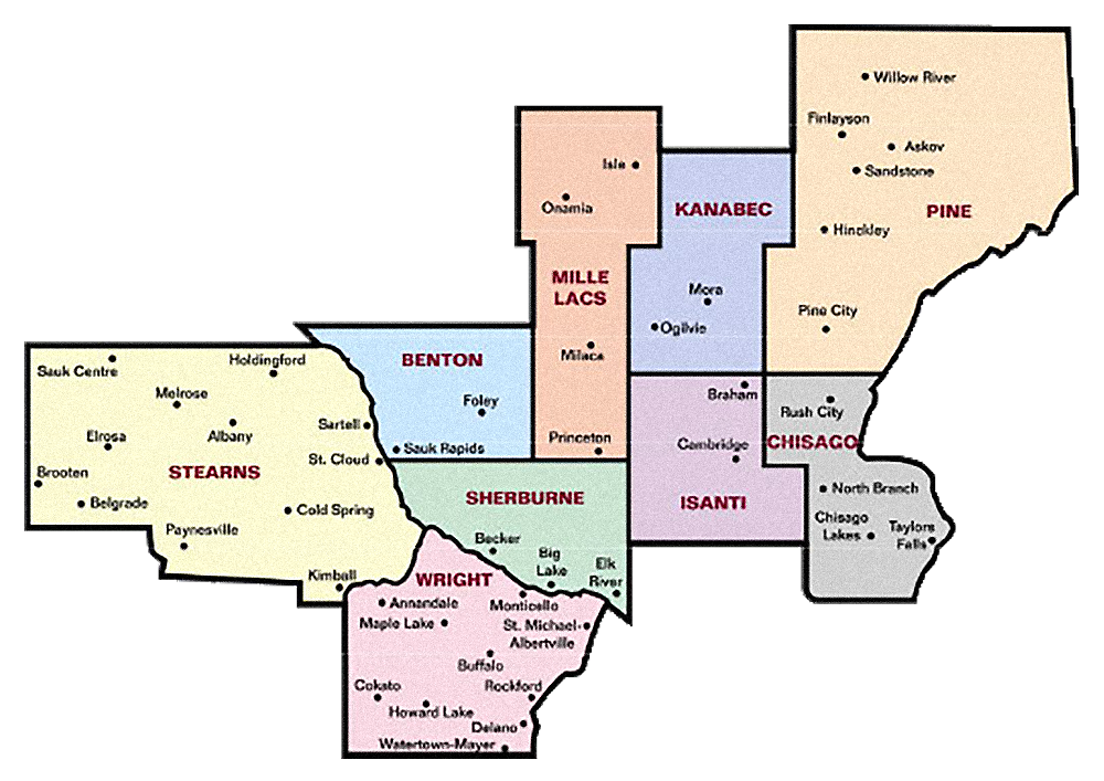 Counties map.