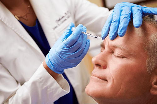 Man receiving a dermal filler