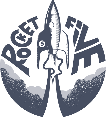 rocket five logo blue