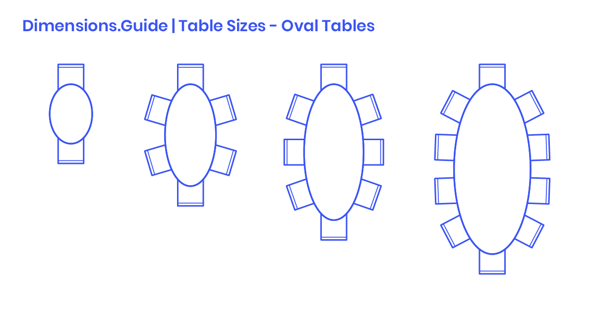 Oval Table Sizes Dimensions Drawings Guide