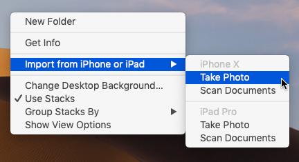 instructional image of importing from iphone or ipad