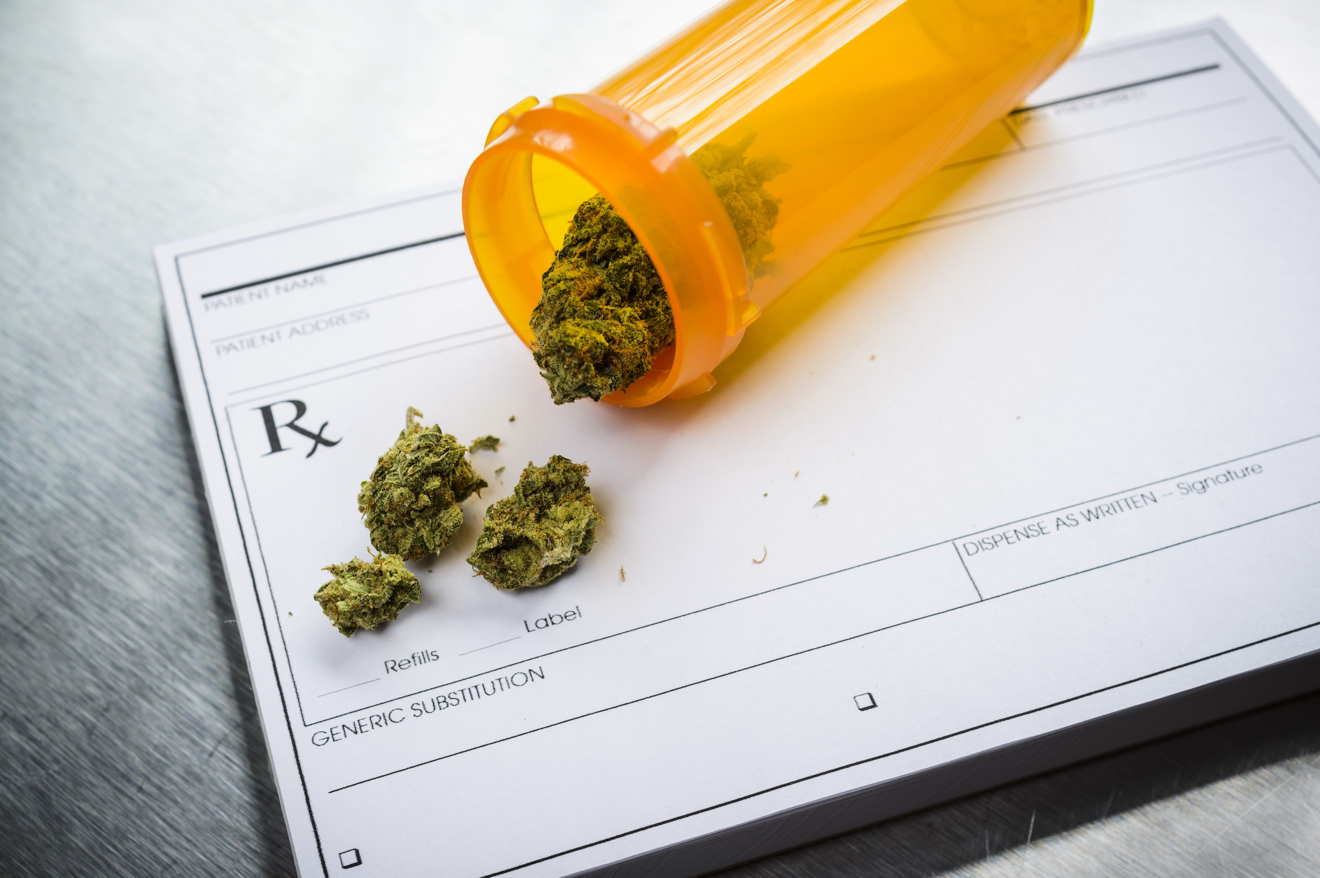 Opened Bottle of Prescription Marijuana