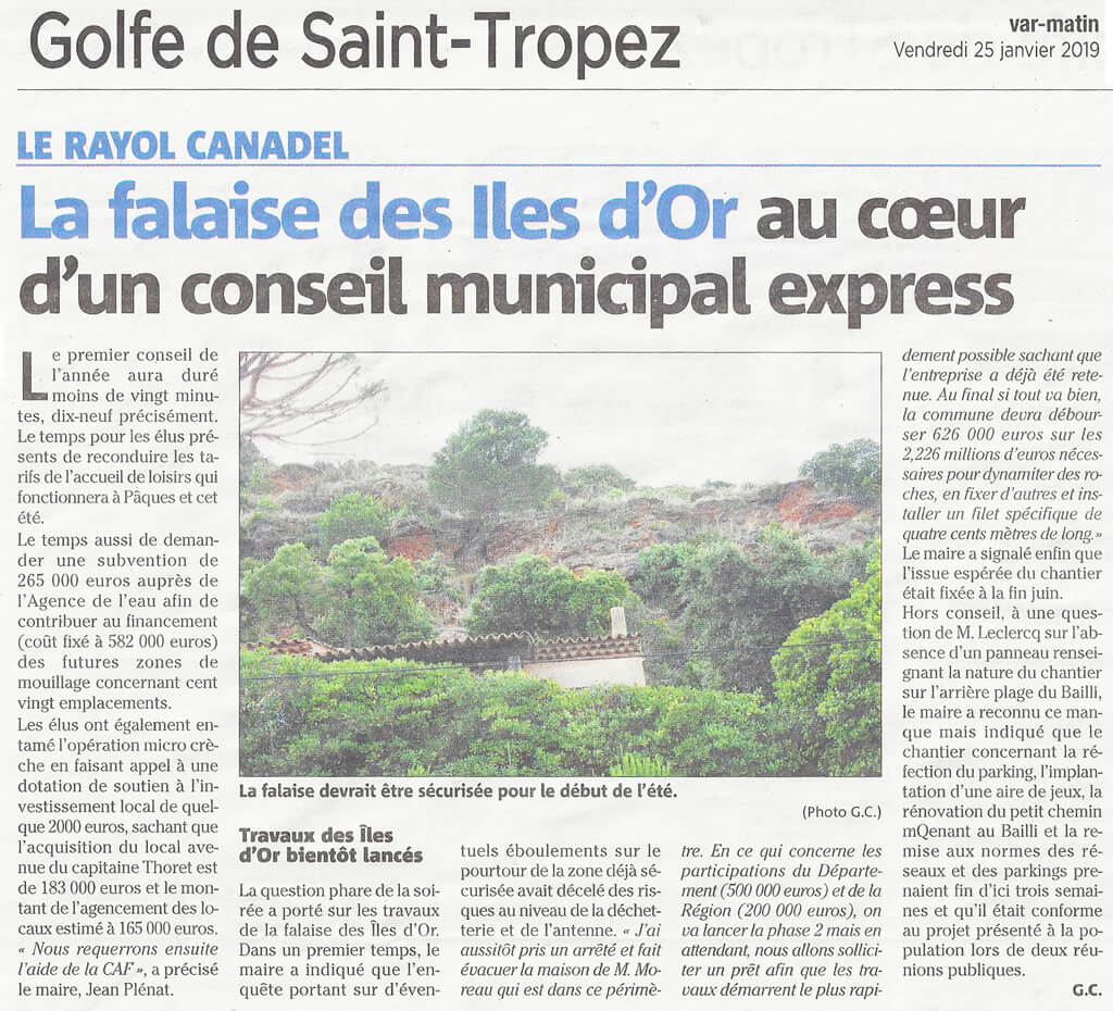 Conseil municipal 25 janv 2019
