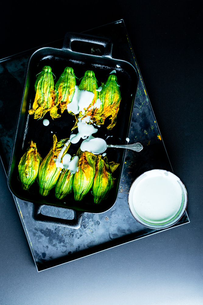 Zucchiniblüten mit Ricotta-Füllung