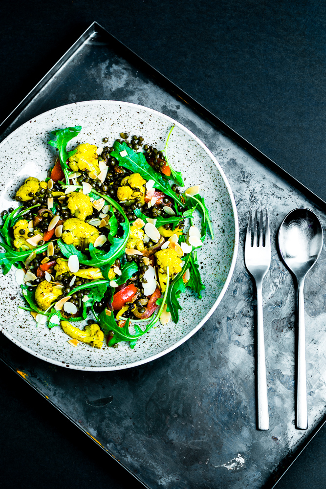 Linsensalat mit Blumenkohl
