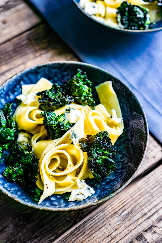 Roquefort-Pasta mit Flower-Sprouts