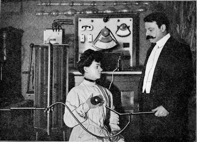 The treatment of cancer by high frequency cytolysis using the d'Arsonval-Gaiffe apparatus. Image from the Wellcome Collection - bioelectronic medicine nurokor medical