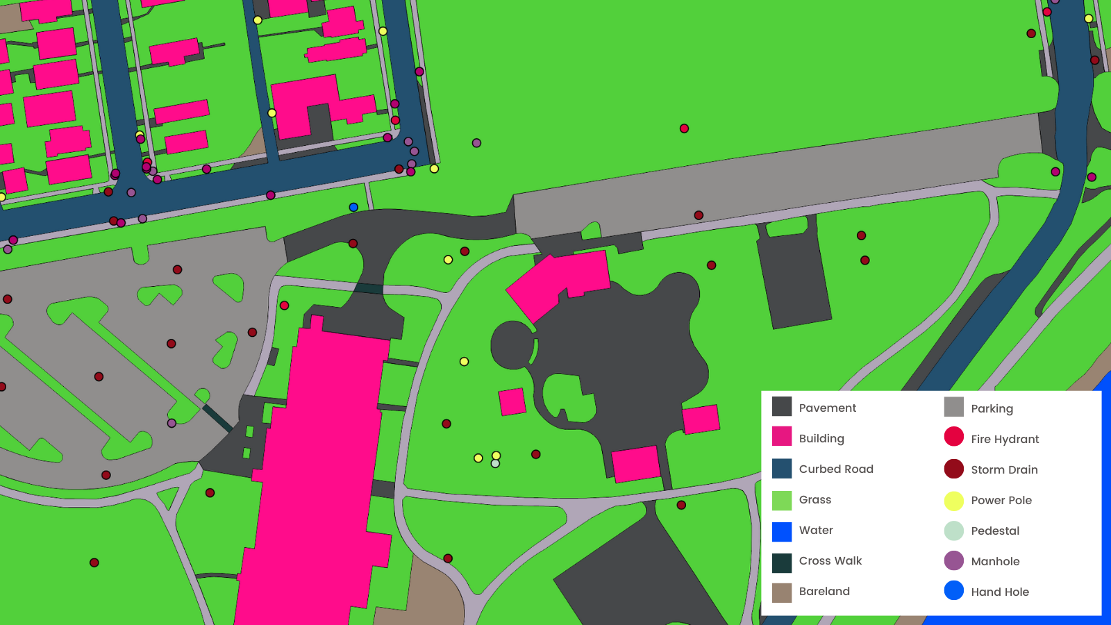 An example of a detailed land cover map for stormwater analysis; Columbus, Ohio.