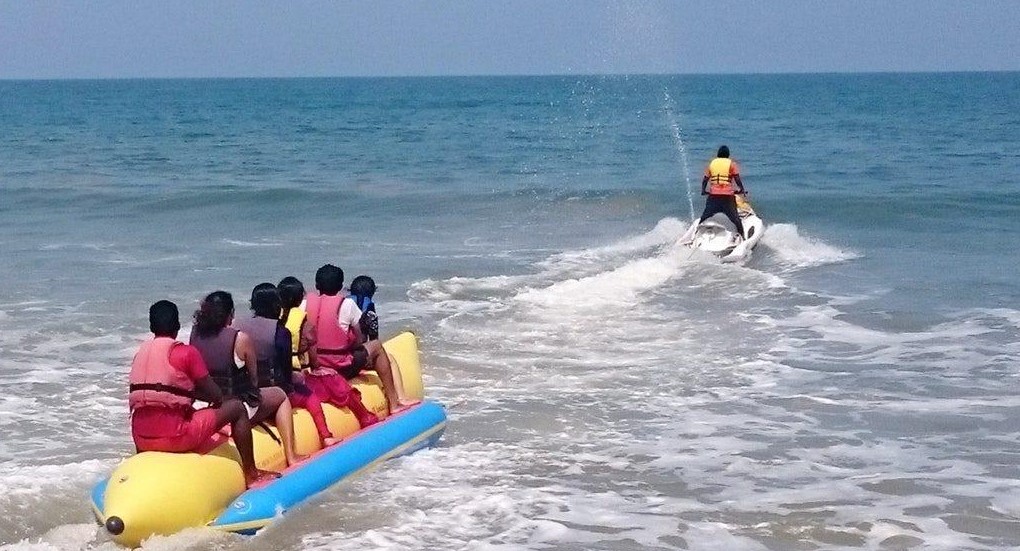 People doing banana ride in Andaman
