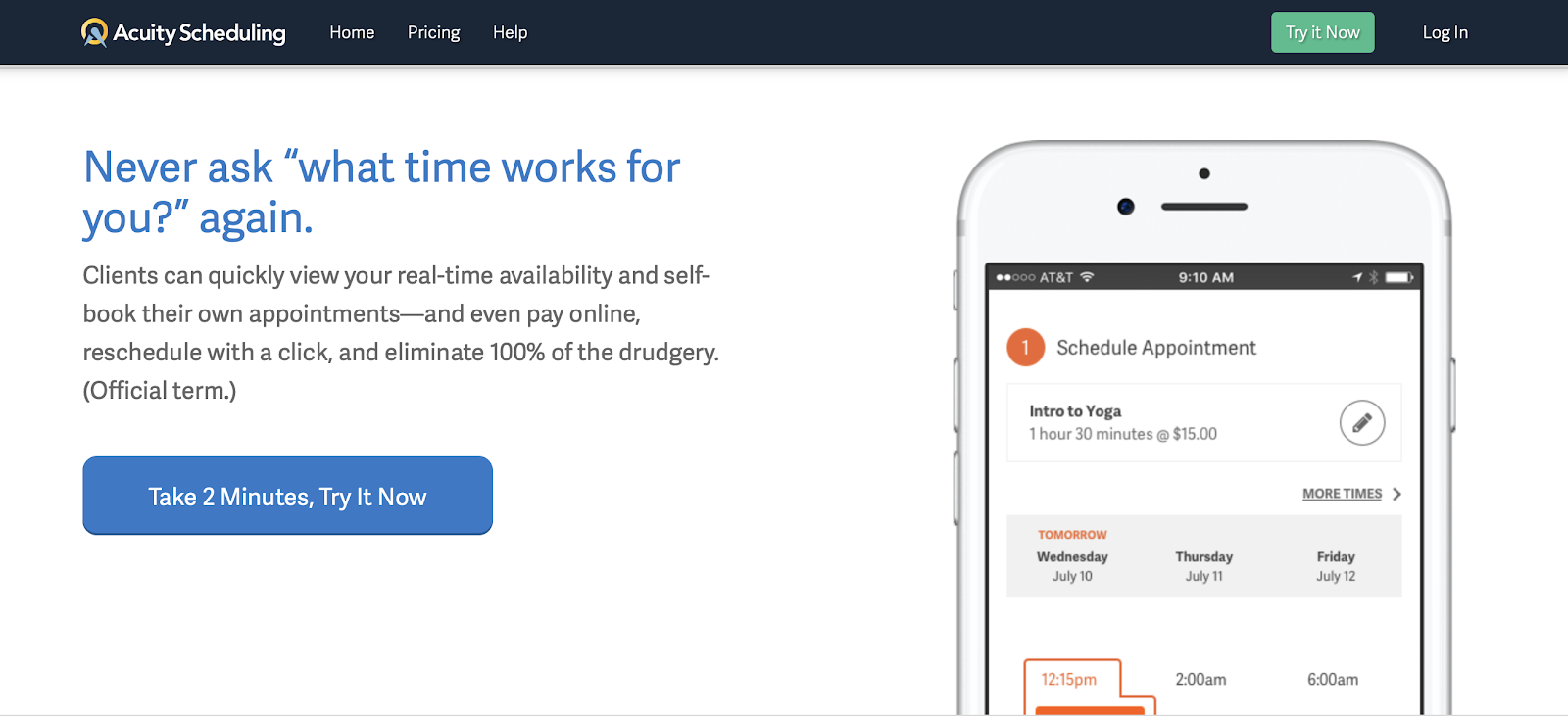 Neat web copy Acuity Scheduling