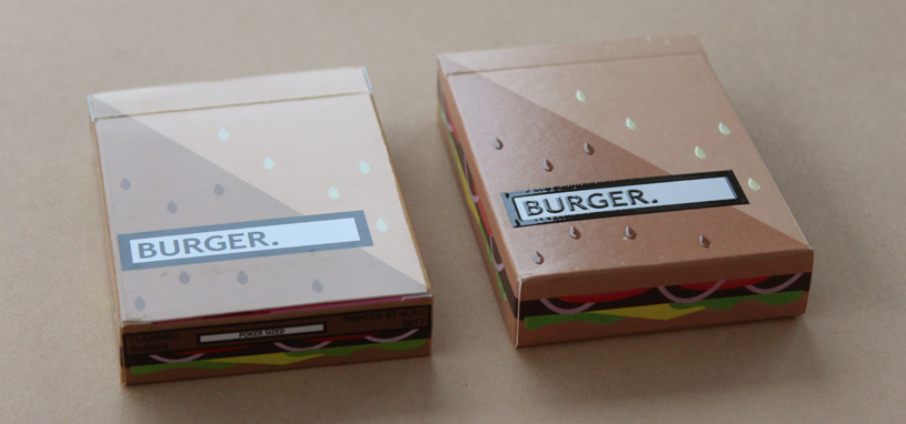 Burger playing cards new versus old