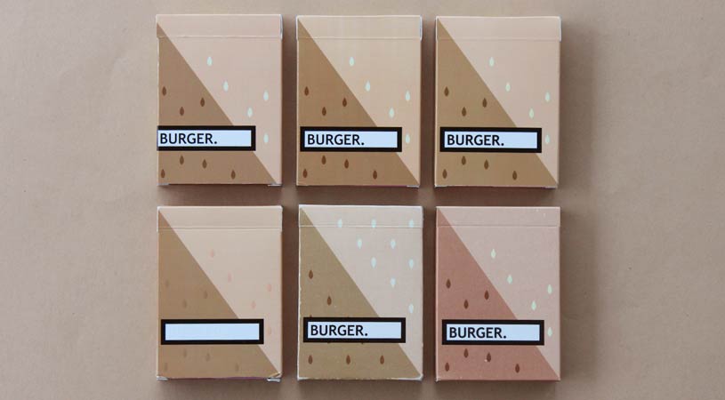 Burger playing cards tuck box evolution