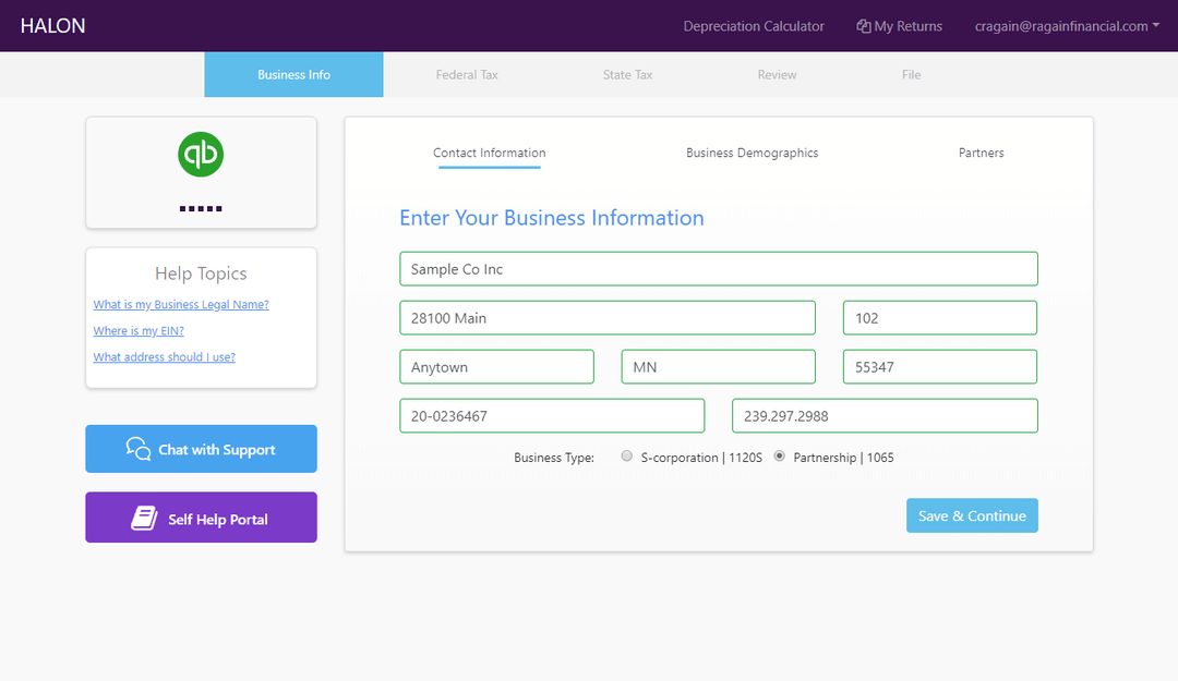 QuickBooks Tax Return Preparation
