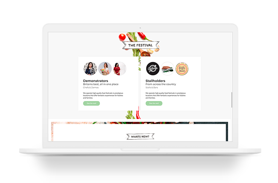 screenshot of a website on a laptop
