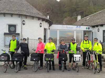 Pierhouse guests touring with their folding Brompton bicycles from Ayrshire