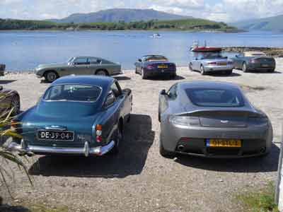 23 Aston Martins and their owners from Holland stopped by for lunch recently while on their tour of Scotland