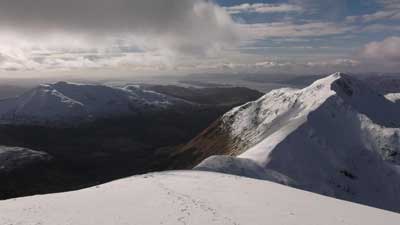 Beinn a Bheithir in Ballachulish looking down Loch Linnhe towards Lismore and Port Appin (out of view)