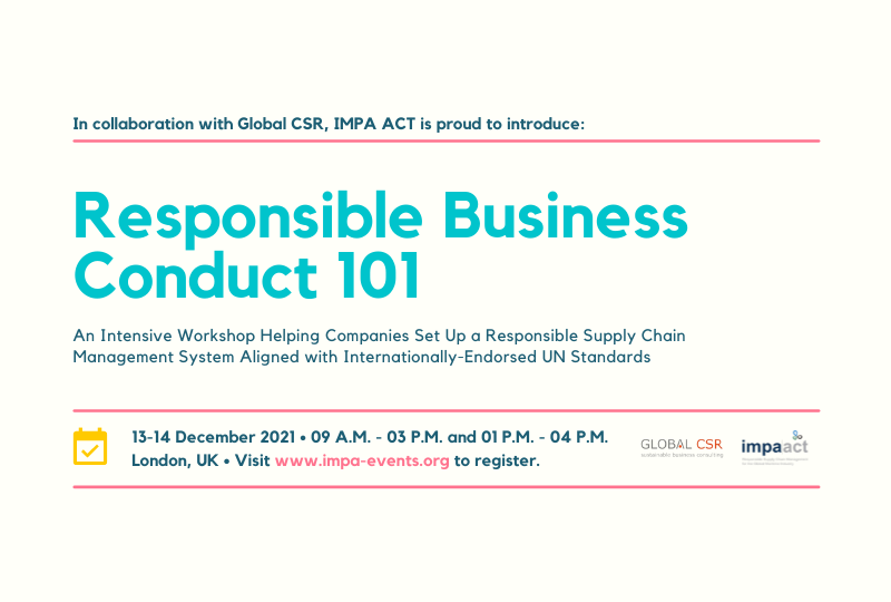 Join our two-day workshop on Responsible Business Conduct