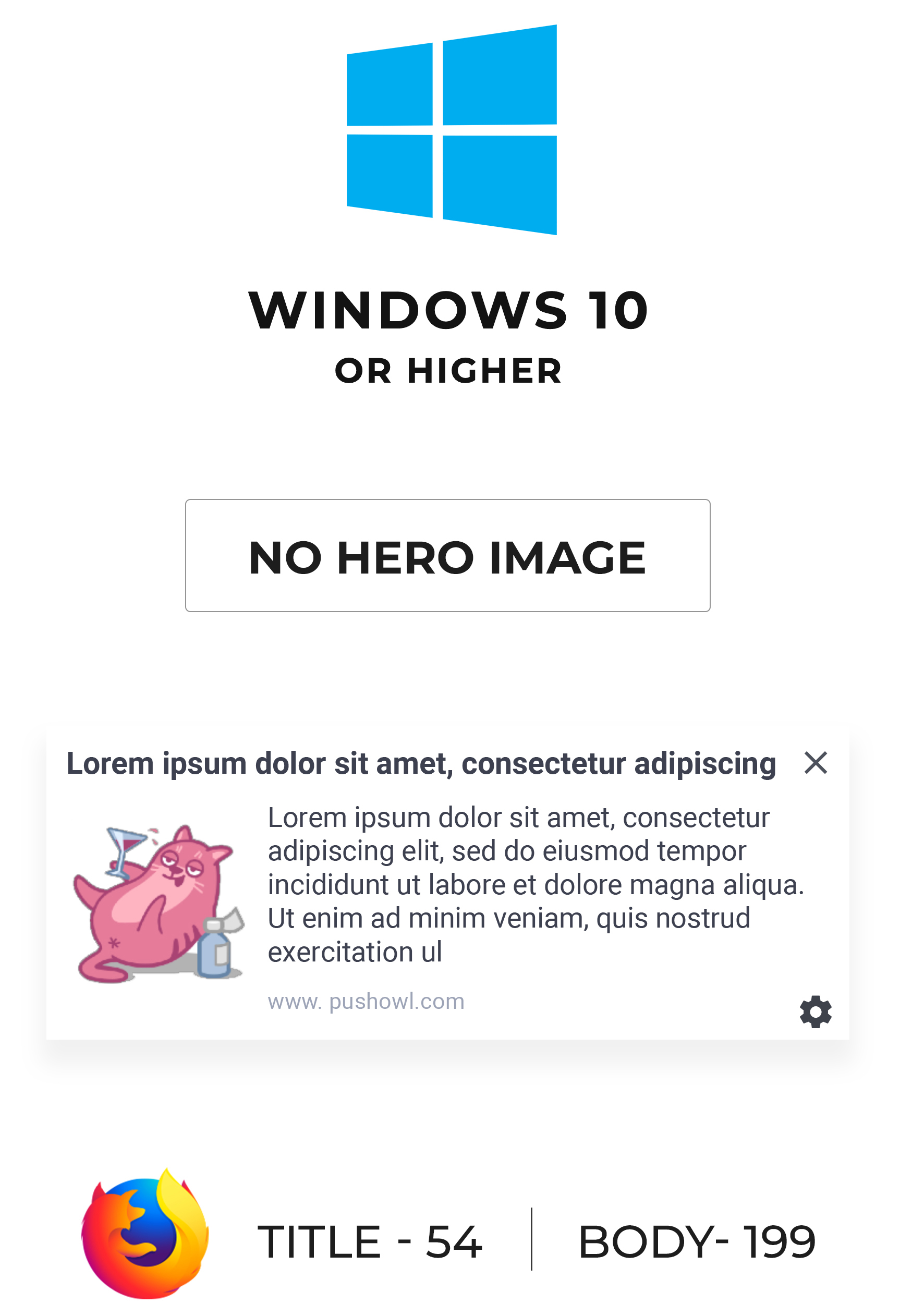 push notification length for windows 10 firefox