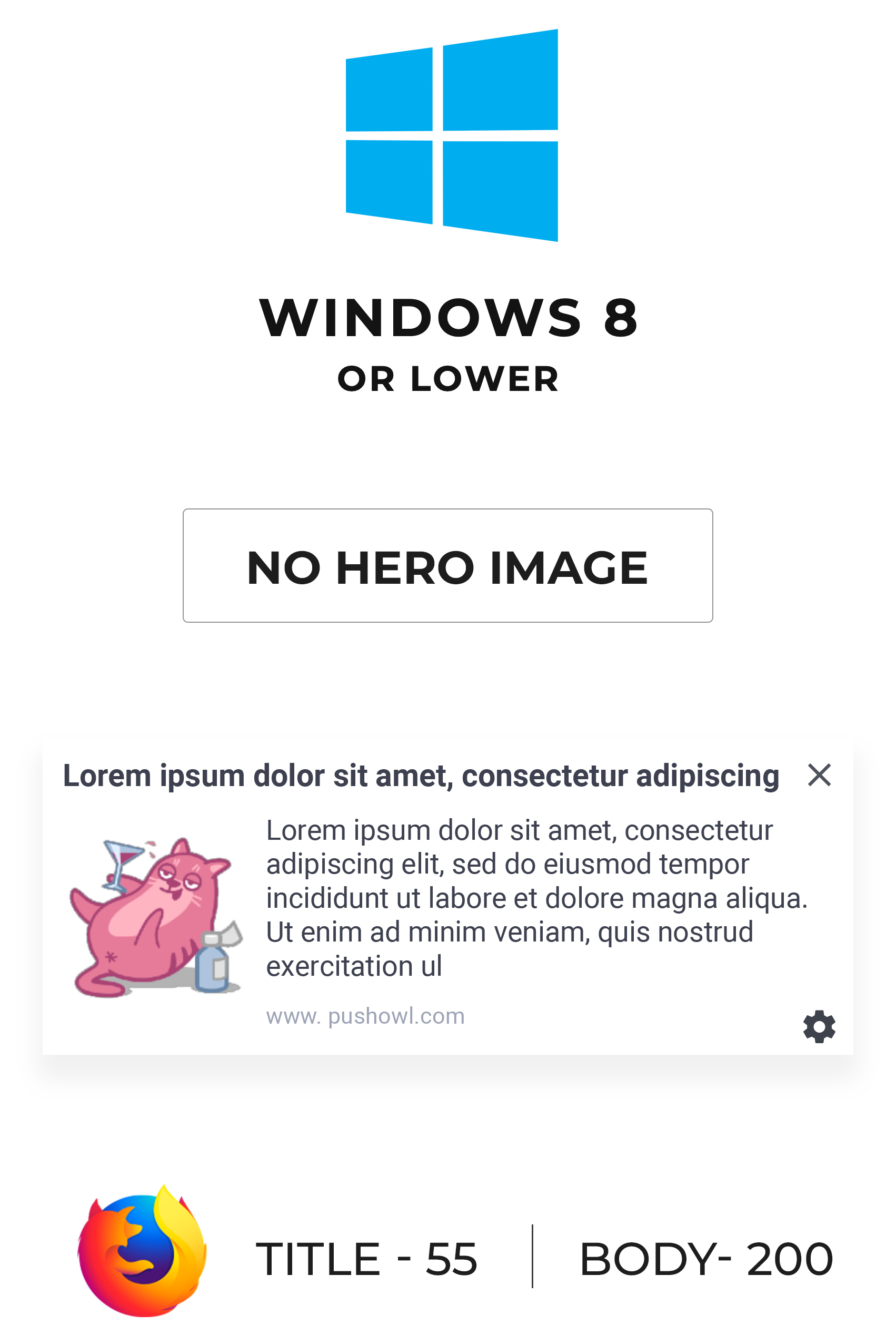 push notification length for windows 8 firefox