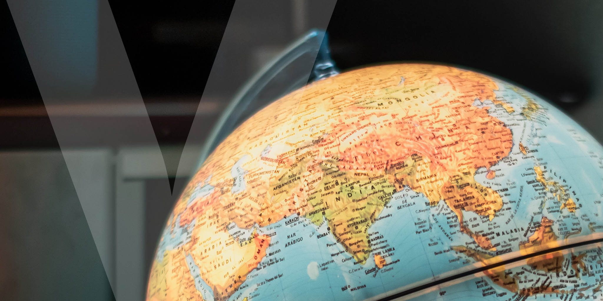 A close-up image of a globe
