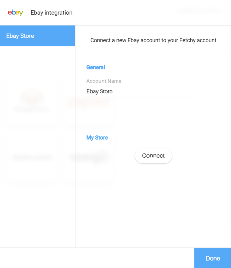 Fetchy account - eBay integrations