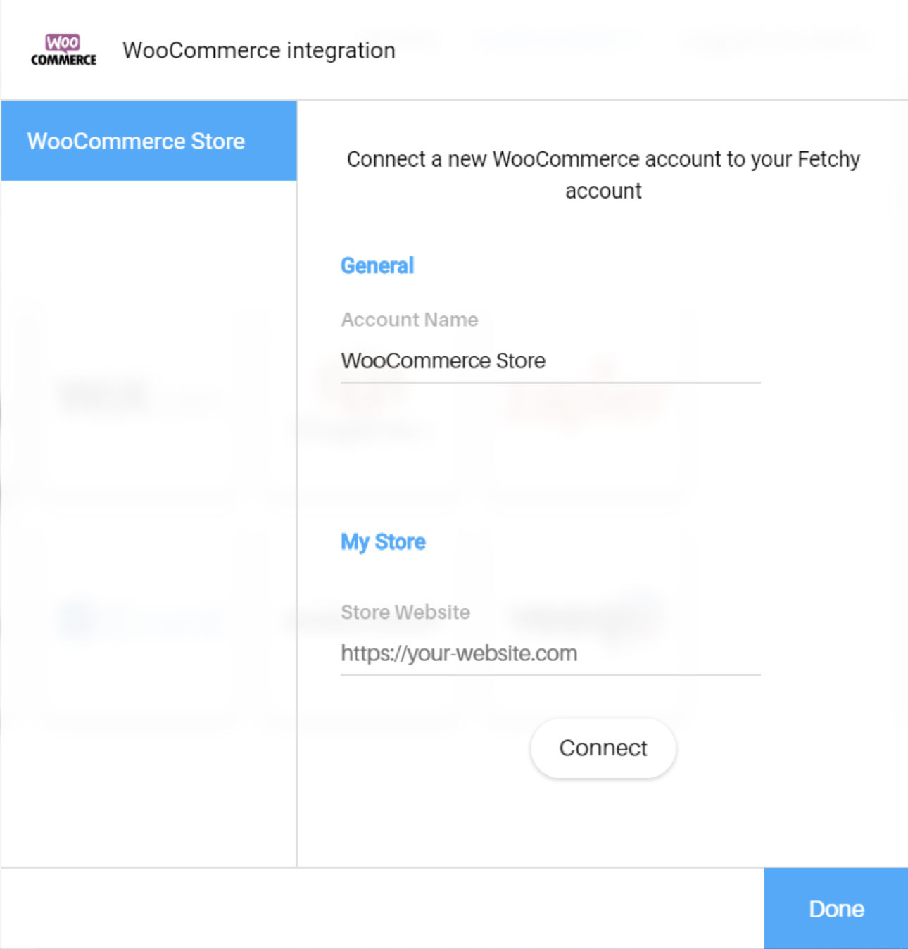 Fetchy account - WooCommerce integrations
