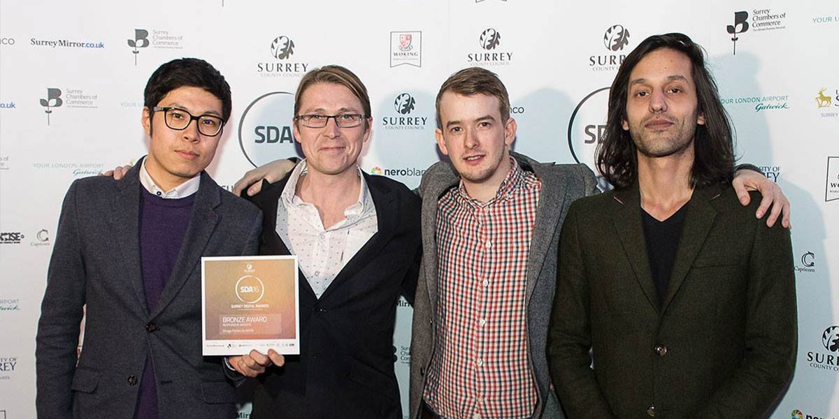 A Watb team photo at the Surrey Digital Awards 2016