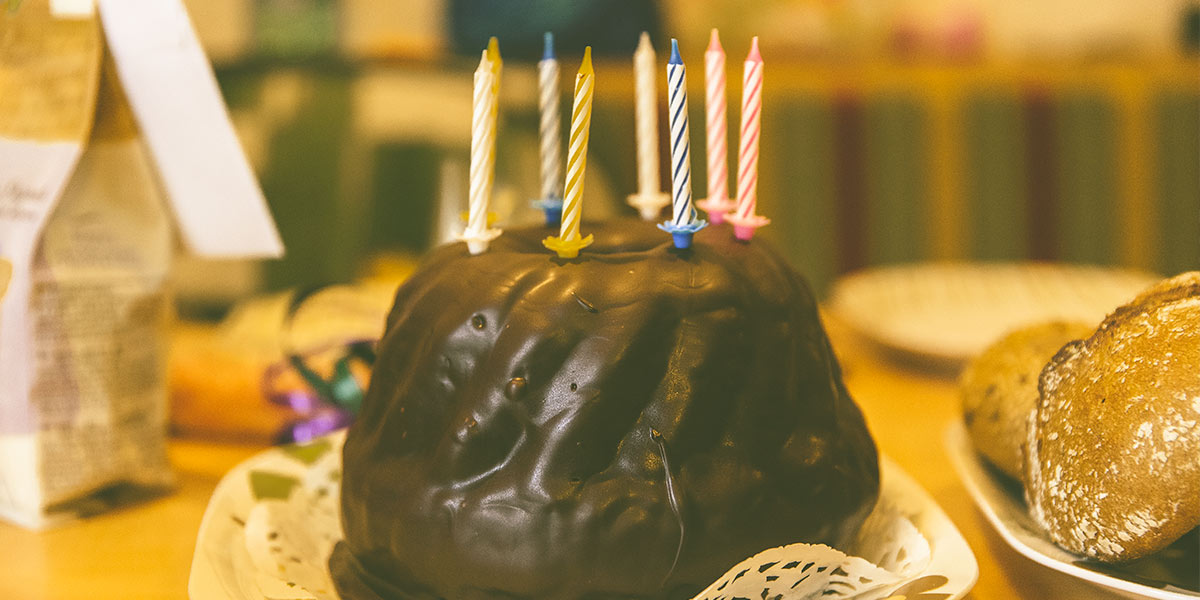 Candles on top of a cake