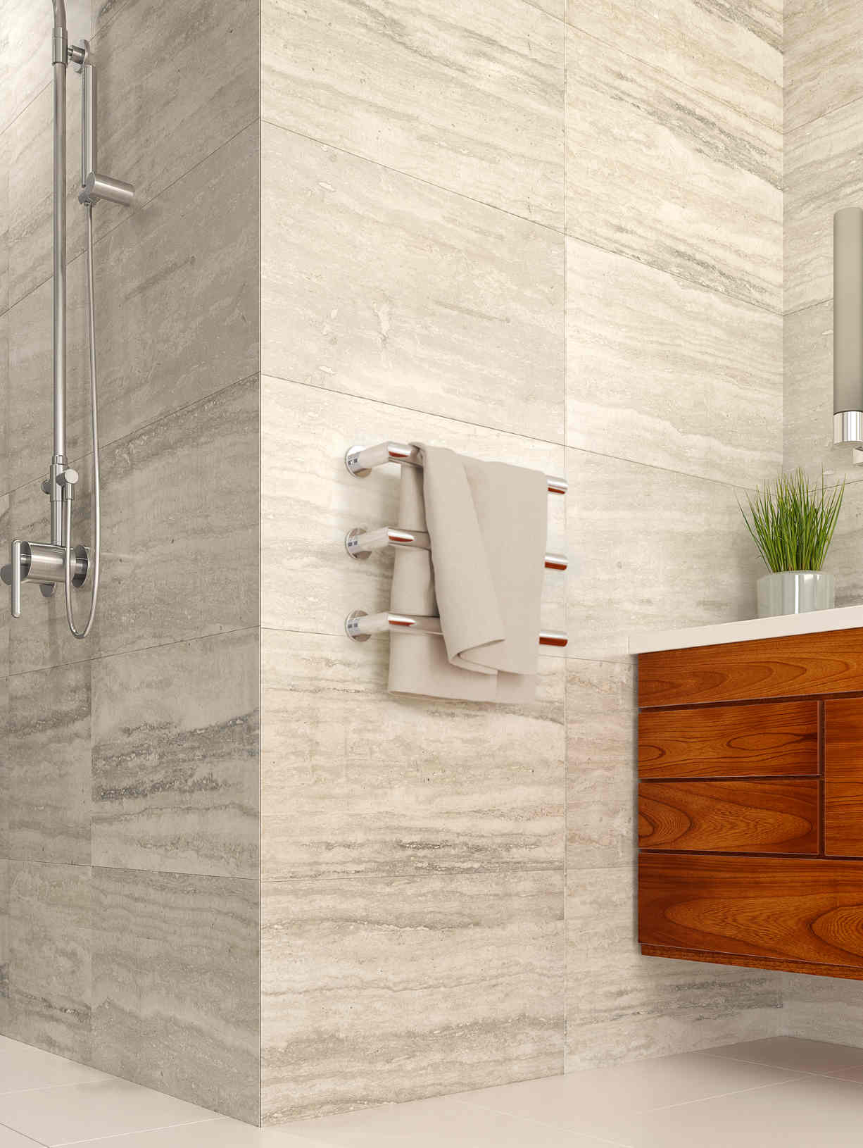 Single rung heated towel rail