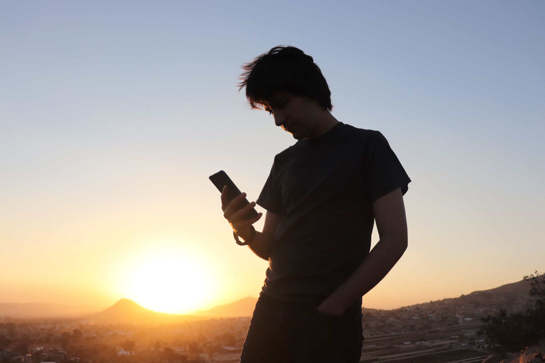 Man checking intercom notification on phone
