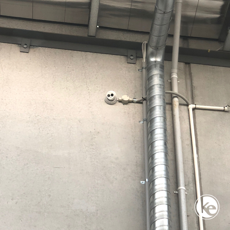 Commercial CCTV security camera system installed in tenant factory