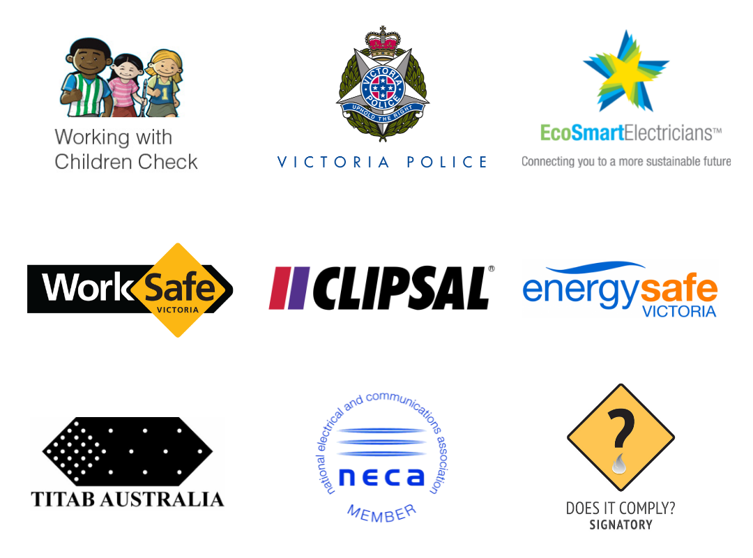 Image displays accreditations and licences held by Kenner Electrics
