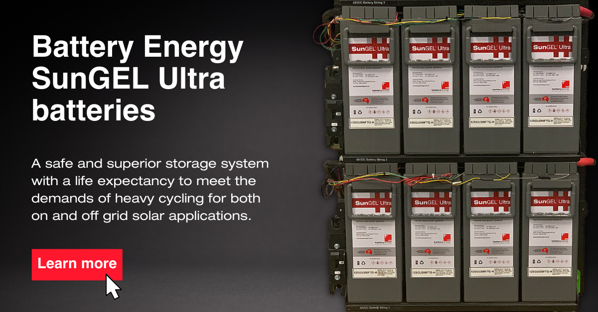 SunGEL Ultra batteries Solar power solutions Battery Energy Australia