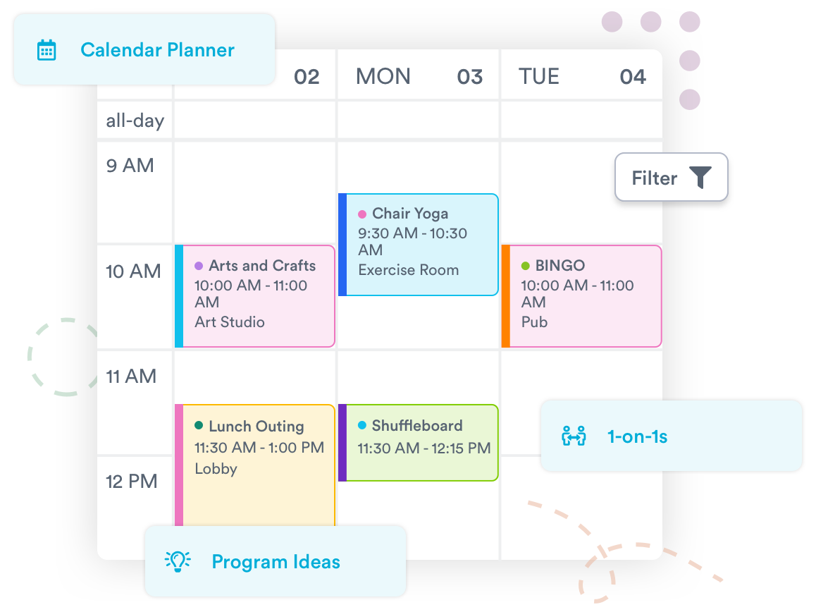 Mockup of recreation planning feature.