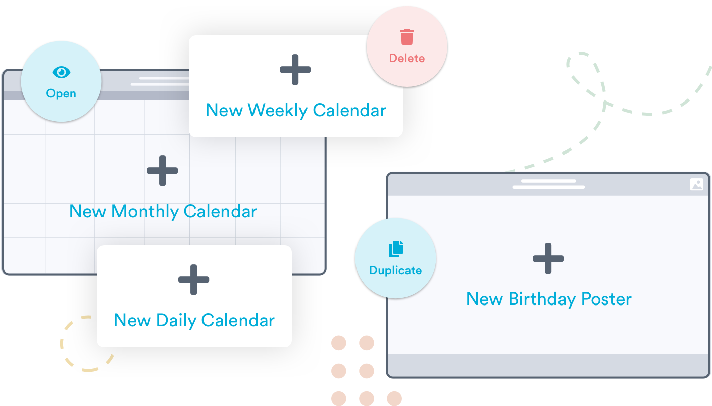 Mockup of print designer feature