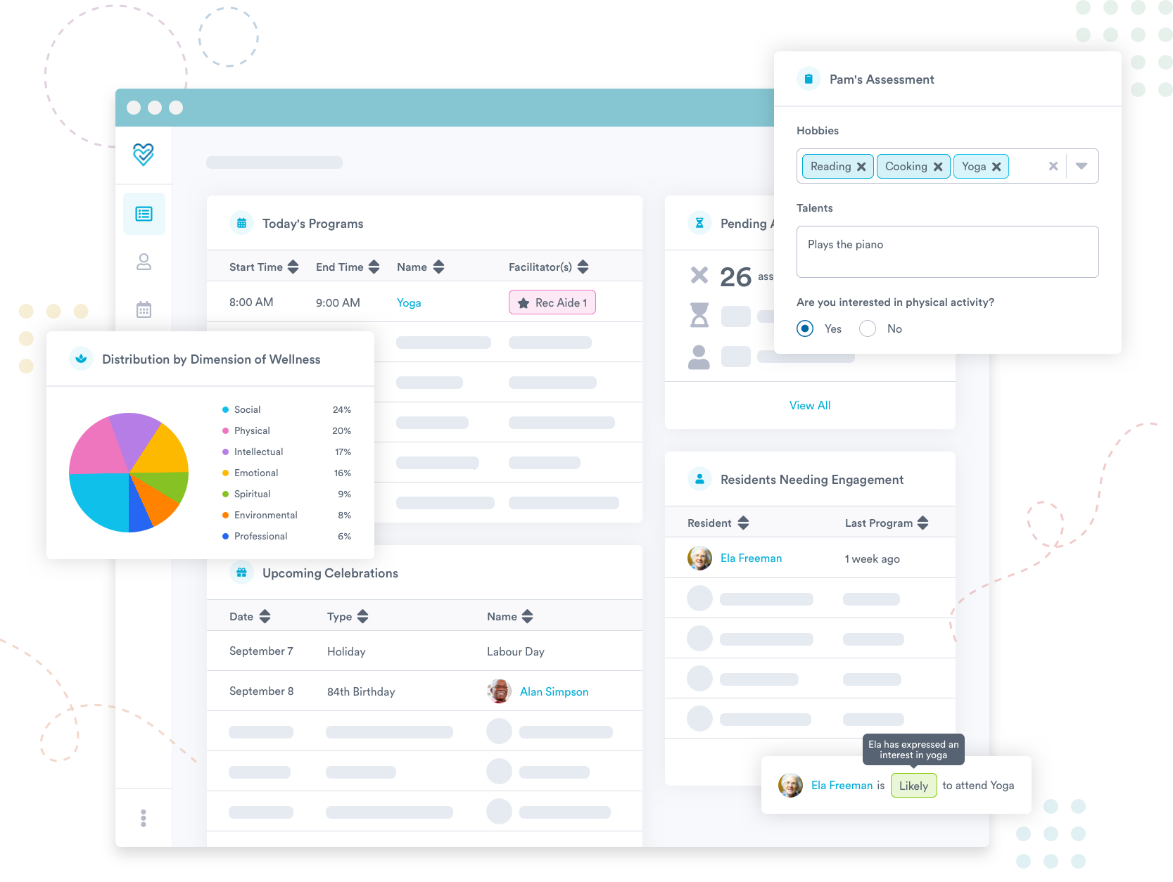 Mockup of the Welbi platform