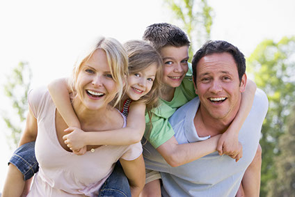 Mother and father with their two kids