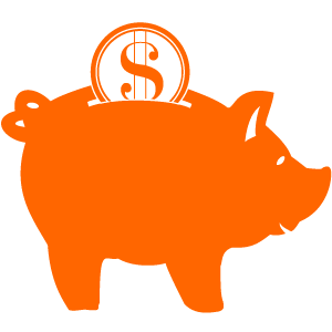 Orange piggy bank