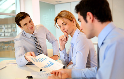 Director presenting plan to team