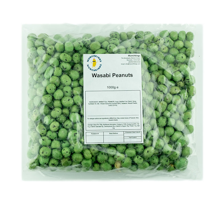 Wasabi Coated Peanuts, Peanuts Coated with Wasabi