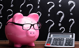 Piggy Bank with question marks