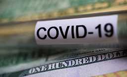 COVID-19 Label on $100 bill